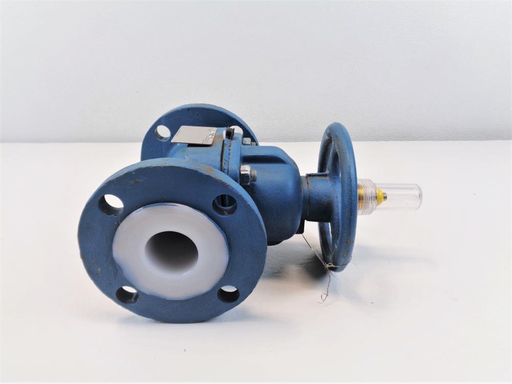 ITT Dia-Flo 2" 150# ETFE Lined Cast Iron Diaphragm Valve 2-2529-TM-903